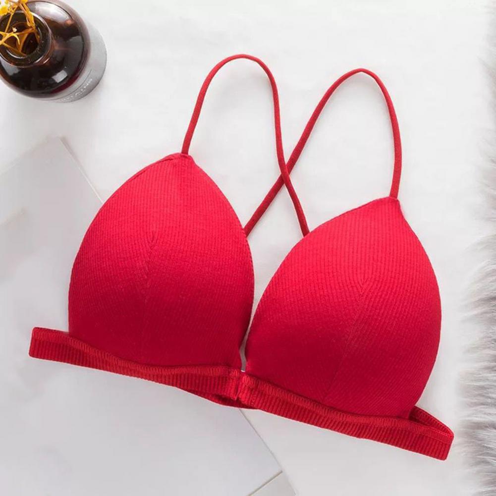 Triangle Cup Wireless Cross Back Bra