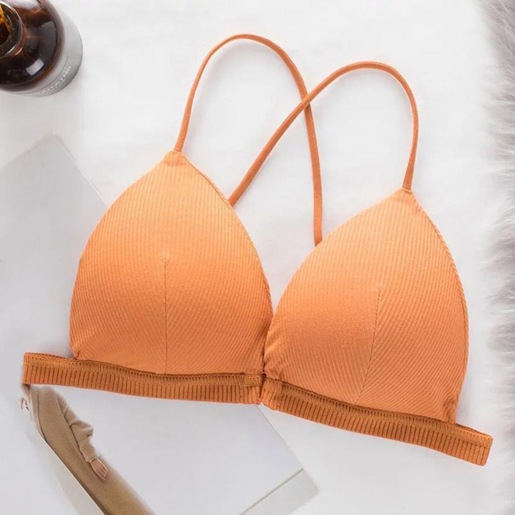 Triangle Cup Wireless Cross Back Bra