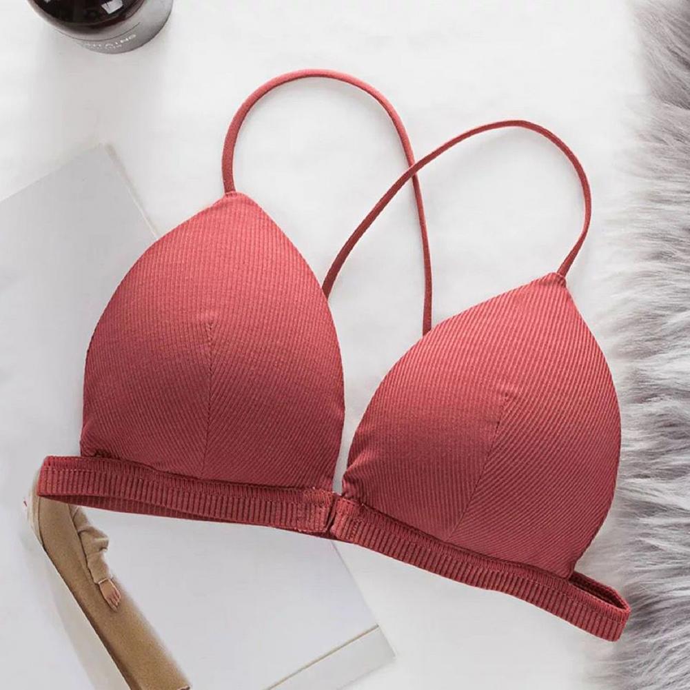 Triangle Cup Wireless Cross Back Bra