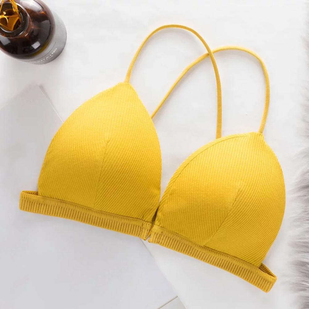 Triangle Cup Wireless Cross Back Bra