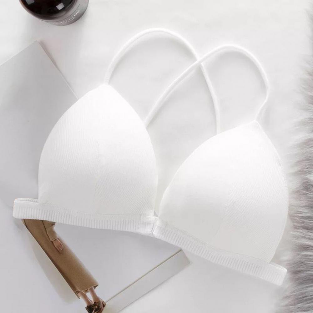 Triangle Cup Wireless Cross Back Bra